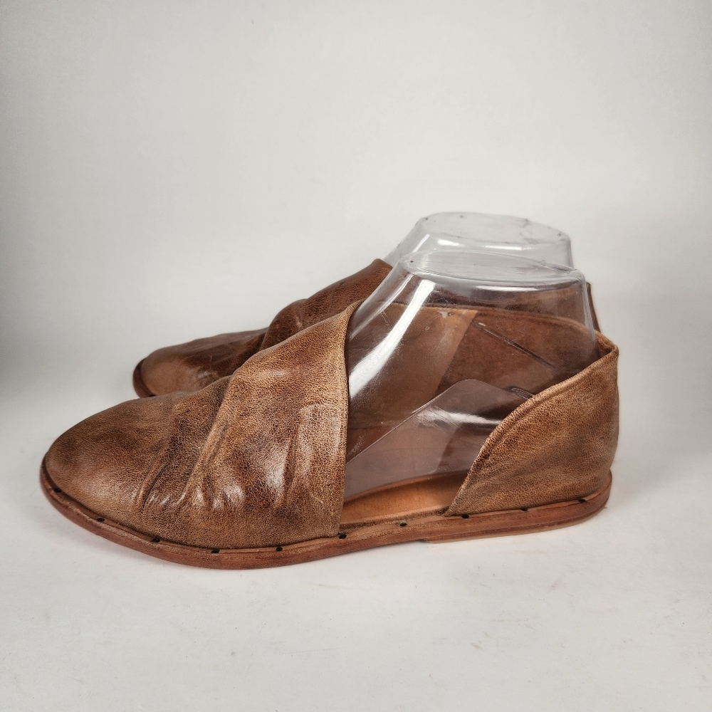 BEEK Womens Egret Shoe Size 7 Saddle Tan Leather Slip On Flat Boho Sandal - Picture 10 of 10